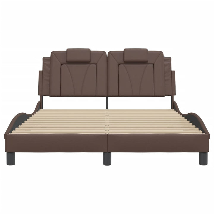 sengeramme uden madras Viana 140x190 cm kunstlæder brun