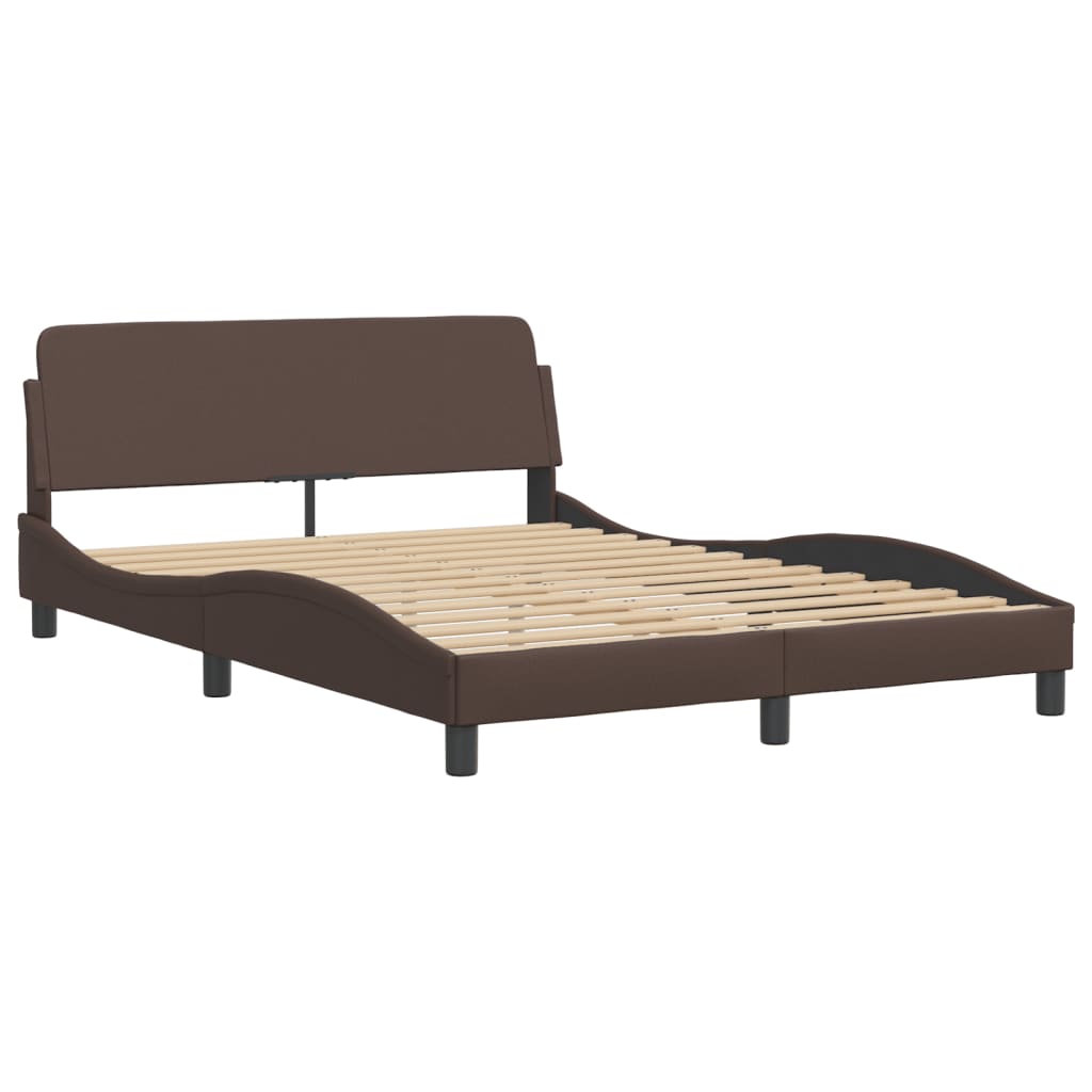 sengeramme uden madras Viana 140x190 cm kunstlæder brun
