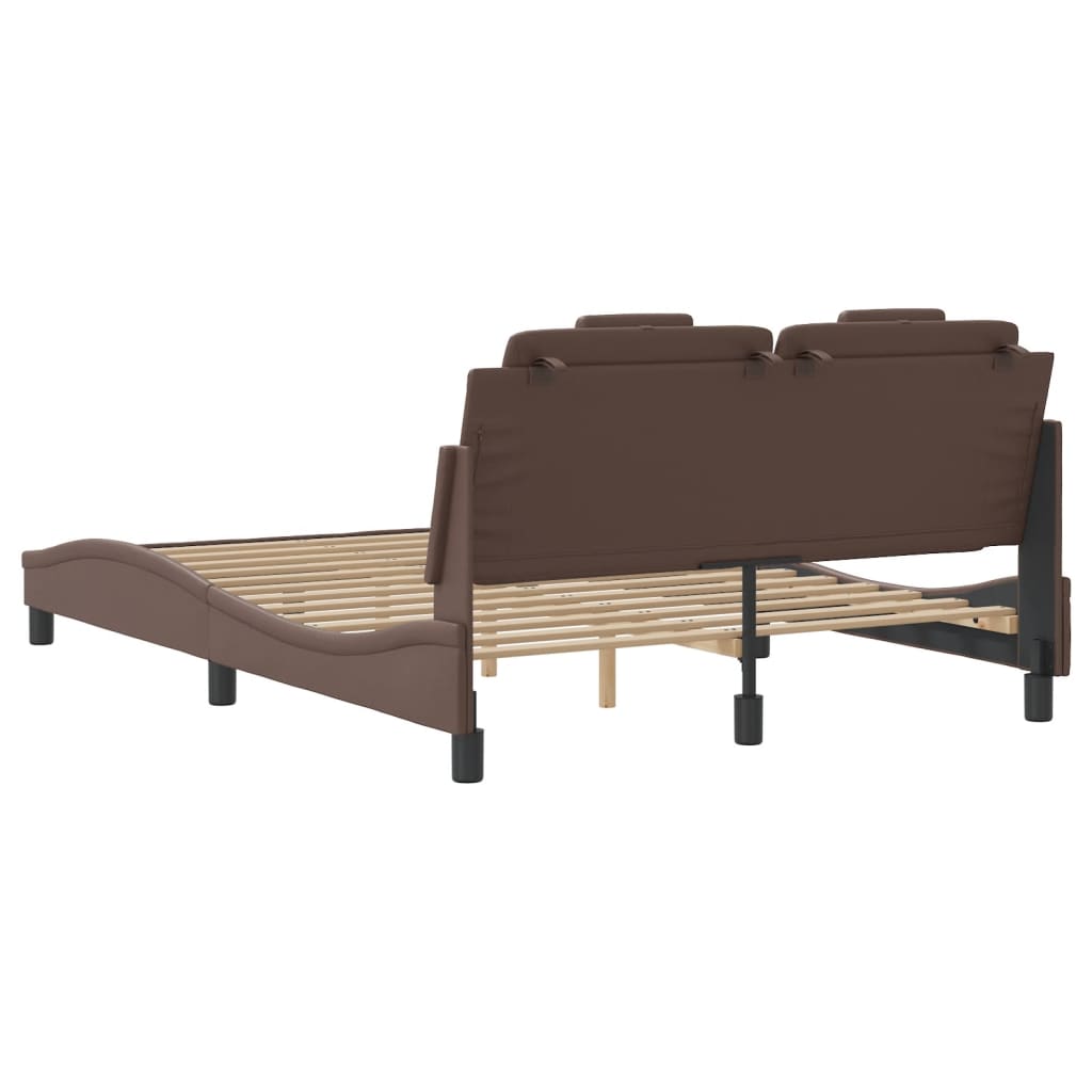 sengeramme uden madras Viana 140x190 cm kunstlæder brun