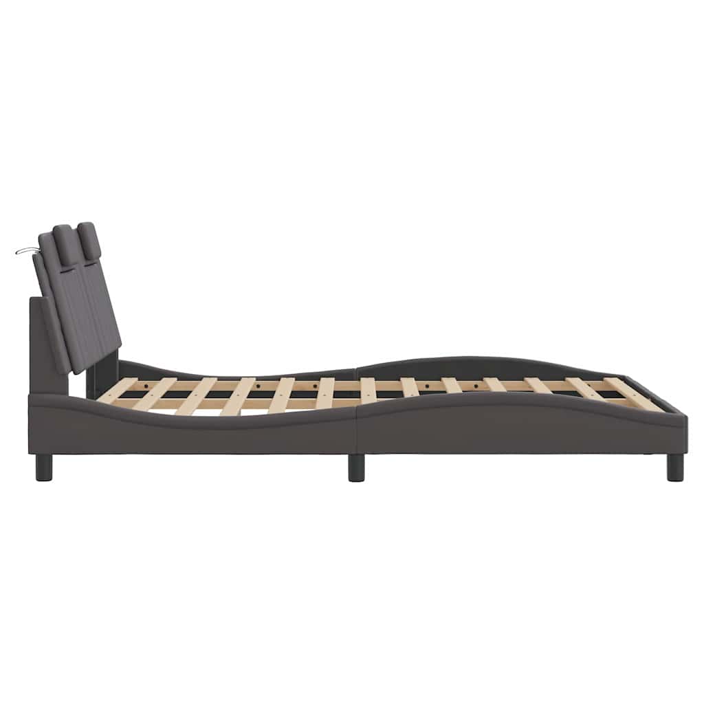 sengeramme uden madras Viana 140x190 cm kunstlæder grå