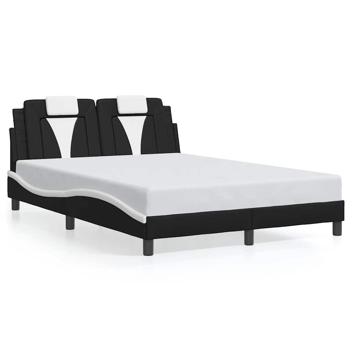 sengeramme uden madras Viana 140x190 cm kunstlæder sort og hvid