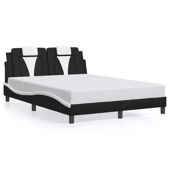 sengeramme uden madras Viana 140x200 cm kunstlæder sort og hvid