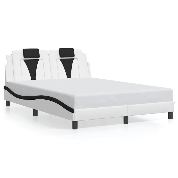 sengeramme uden madras Viana 140x200 cm kunstlæder hvid og sort