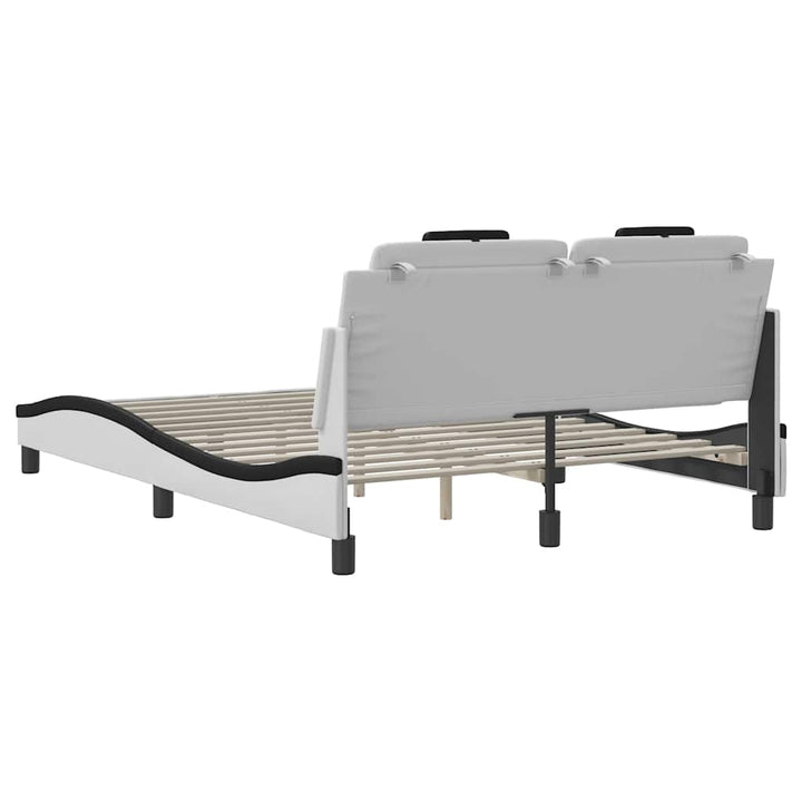 sengeramme uden madras Viana 140x200 cm kunstlæder hvid og sort