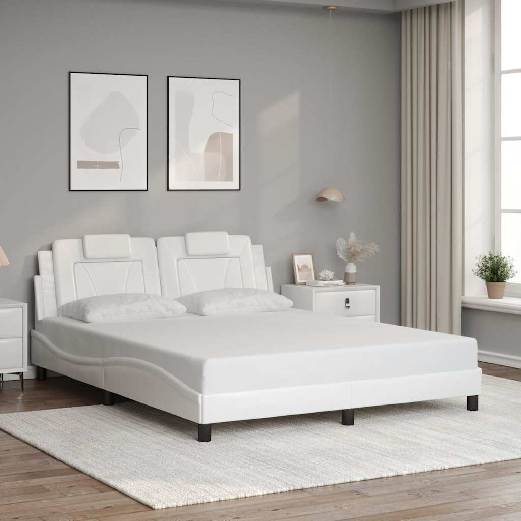 sengeramme uden madras Viana 160x200 cm kunstlæder hvid
