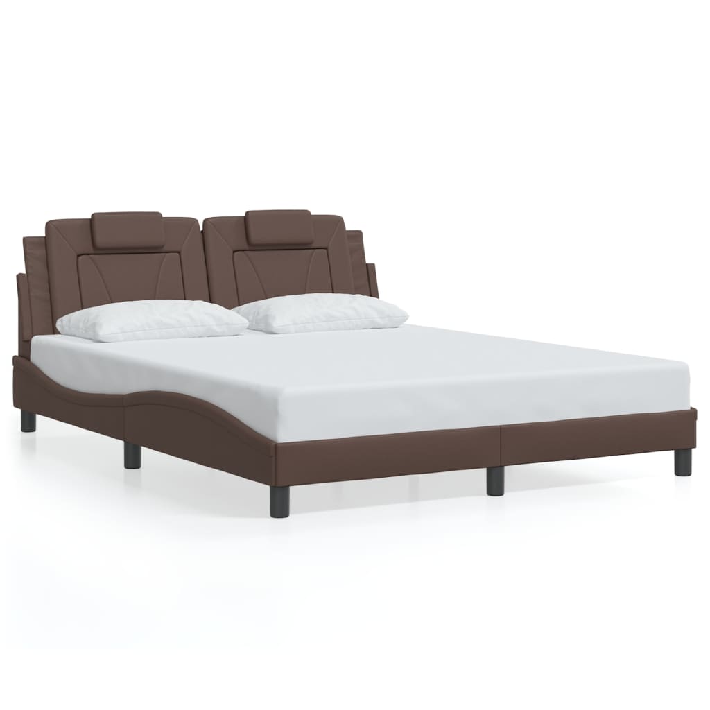 sengeramme uden madras Viana 160x200 cm kunstlæder brun