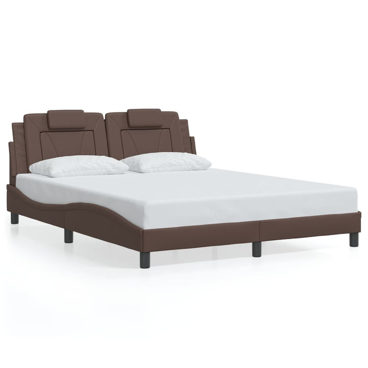 sengeramme uden madras Viana 160x200 cm kunstlæder brun