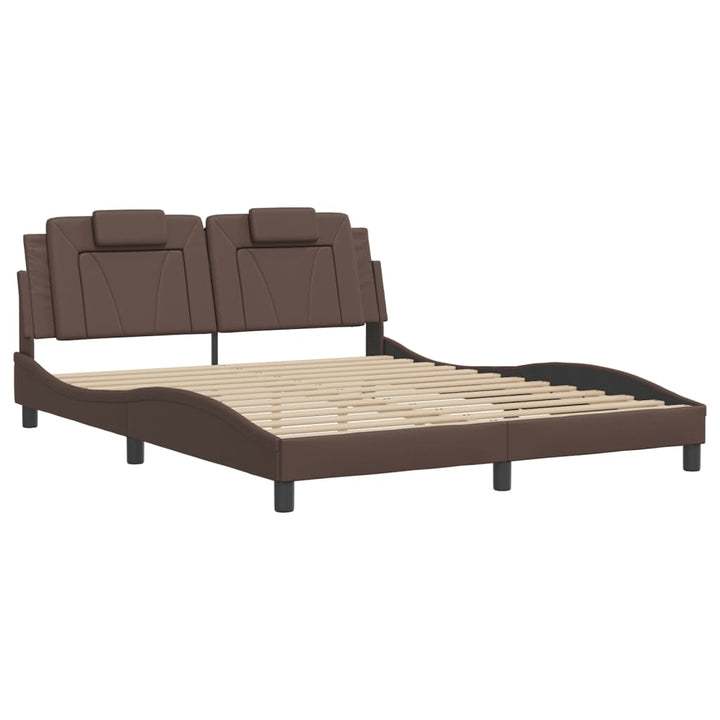 sengeramme uden madras Viana 160x200 cm kunstlæder brun
