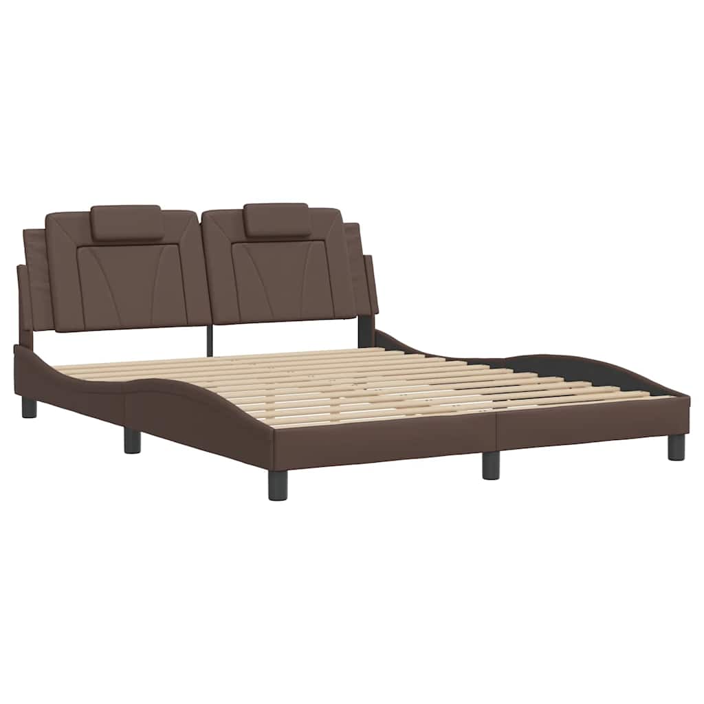 sengeramme uden madras Viana 160x200 cm kunstlæder brun