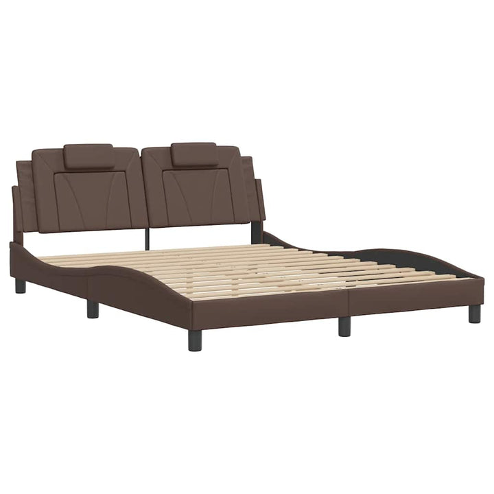 sengeramme uden madras Viana 160x200 cm kunstlæder brun