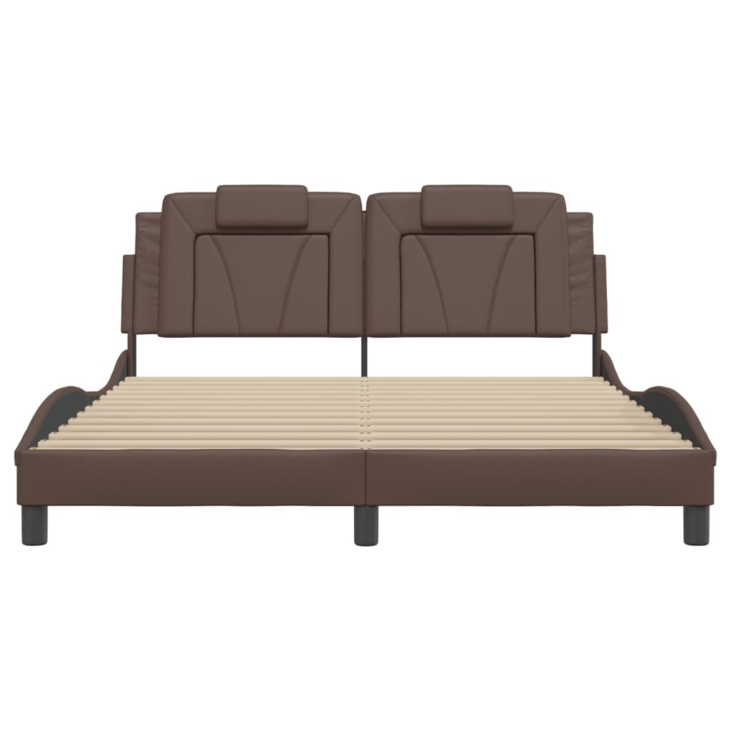 sengeramme uden madras Viana 160x200 cm kunstlæder brun