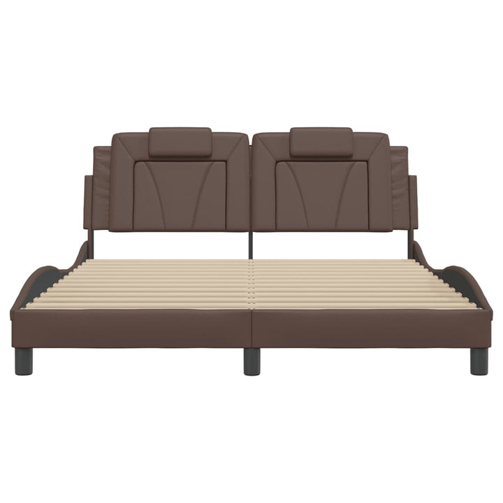 sengeramme uden madras Viana 160x200 cm kunstlæder brun