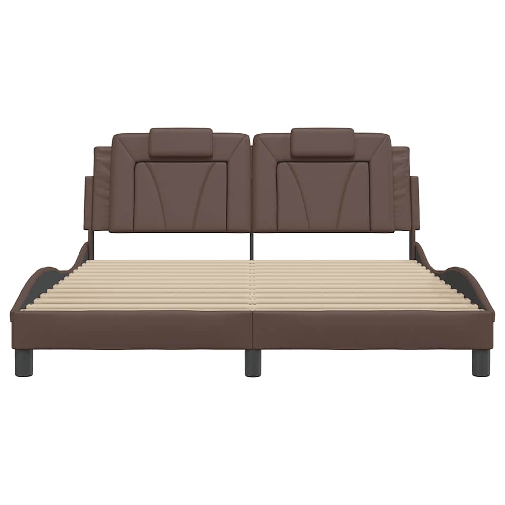 sengeramme uden madras Viana 160x200 cm kunstlæder brun