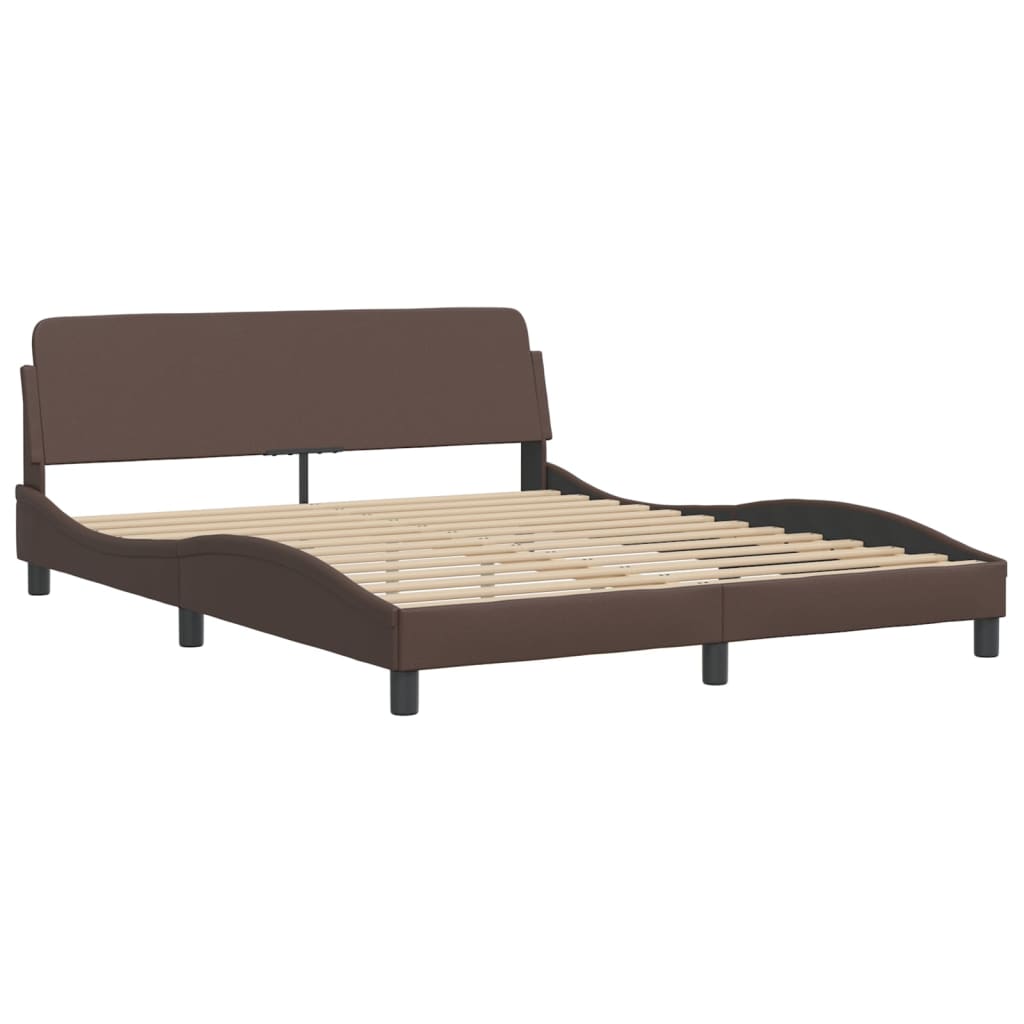 sengeramme uden madras Viana 160x200 cm kunstlæder brun