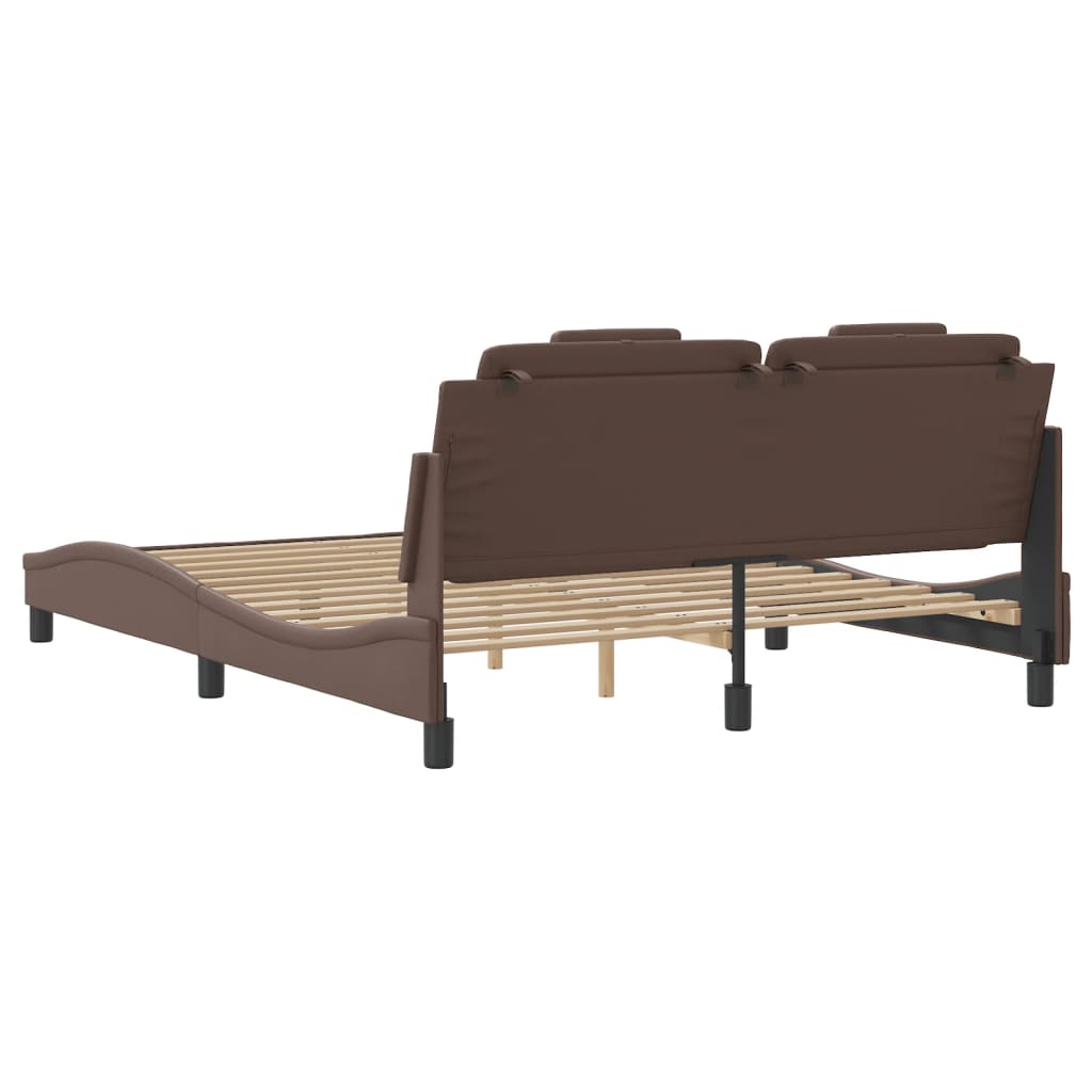 sengeramme uden madras Viana 160x200 cm kunstlæder brun