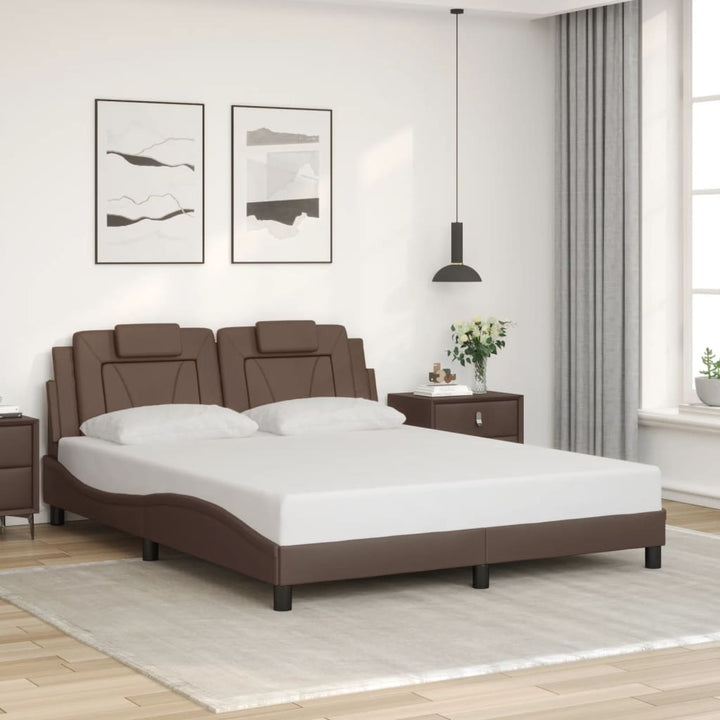 sengeramme uden madras Viana 160x200 cm kunstlæder brun