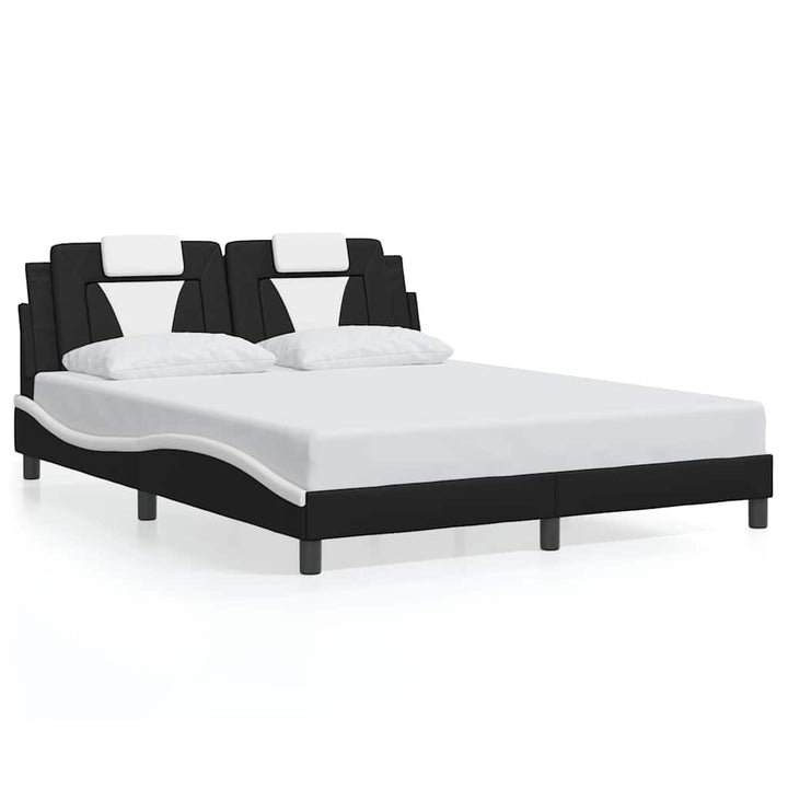 sengeramme uden madras Viana 160x200 cm kunstlæder sort og hvid