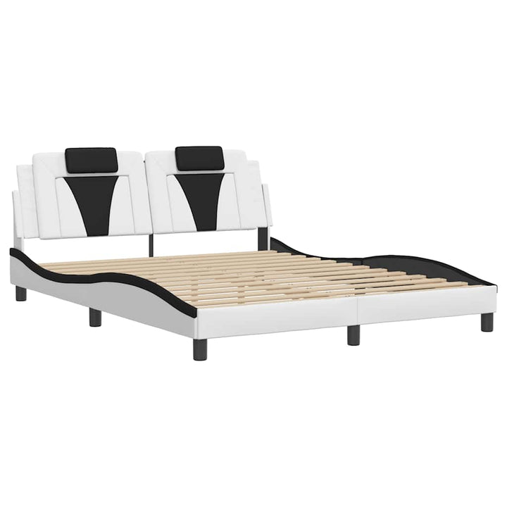 sengeramme uden madras Viana 160x200 cm kunstlæder hvid og sort