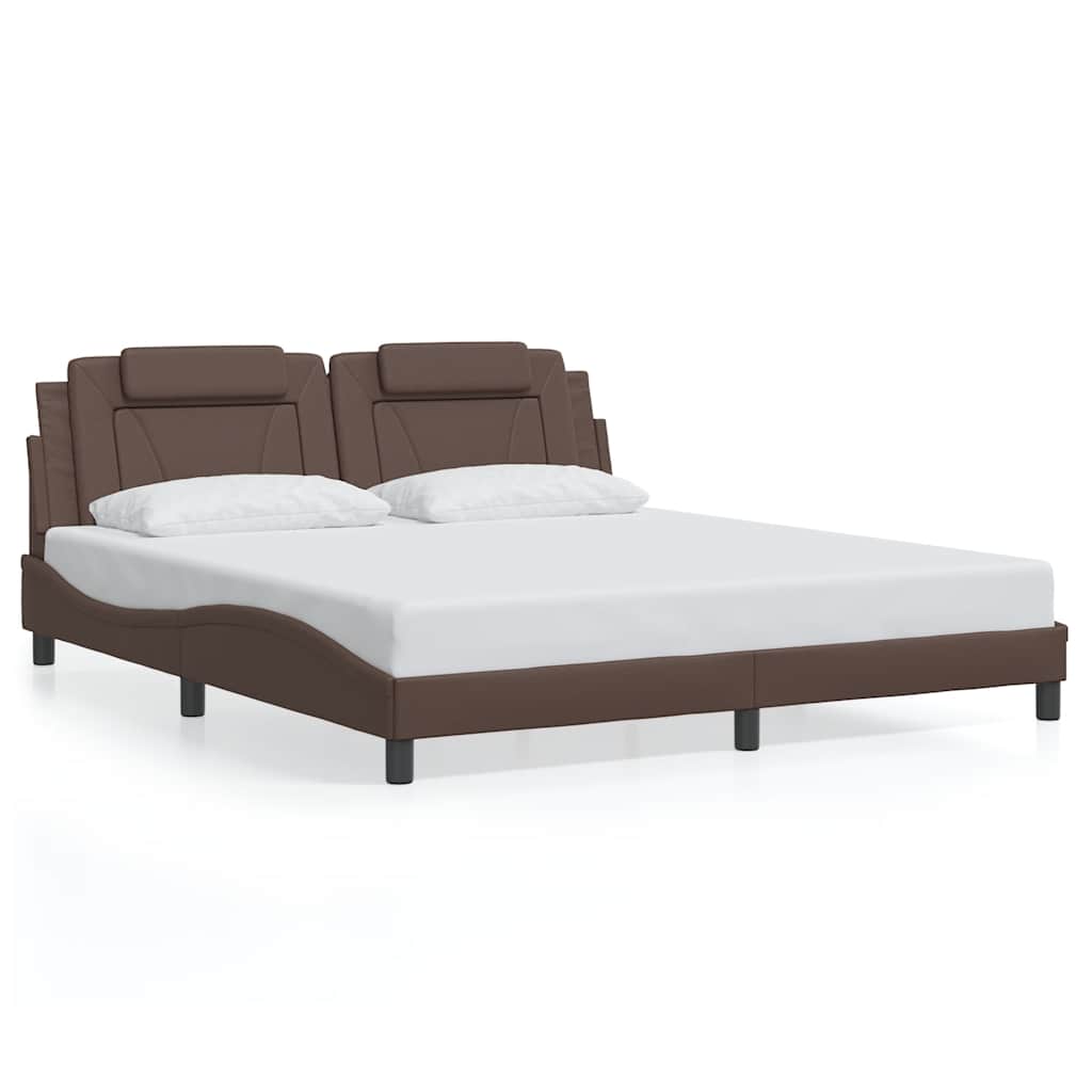 sengeramme uden madras Viana 180x200 cm kunstlæder brun