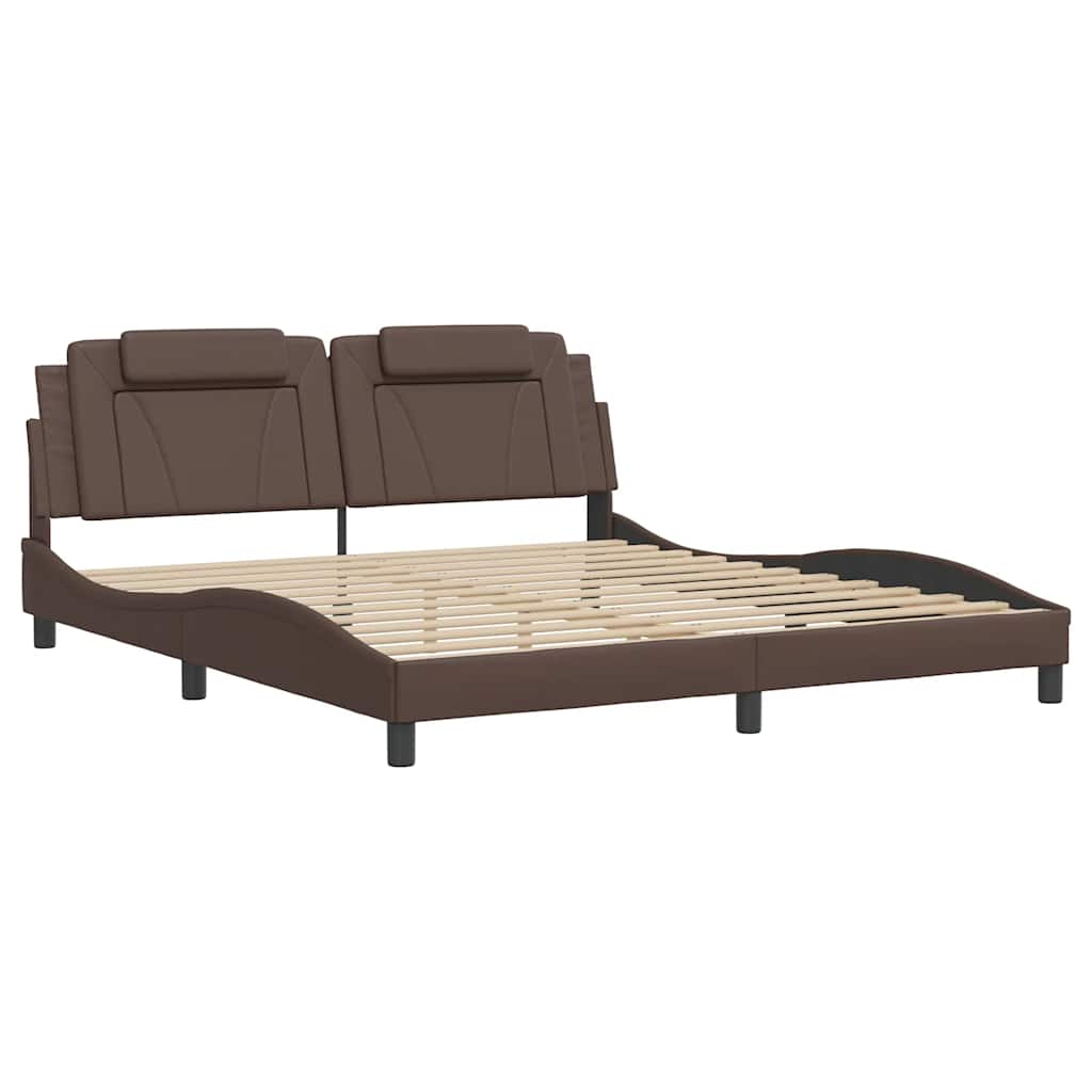 sengeramme uden madras Viana 180x200 cm kunstlæder brun