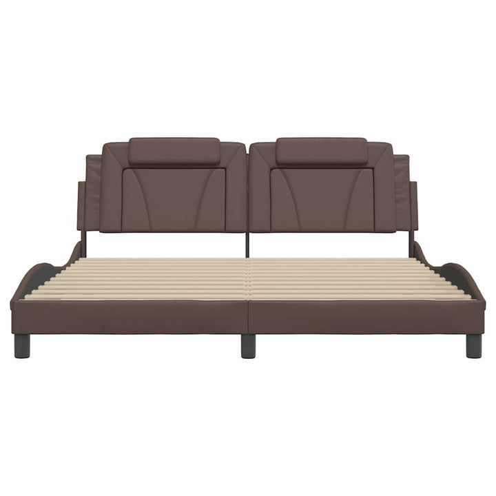 sengeramme uden madras Viana 180x200 cm kunstlæder brun