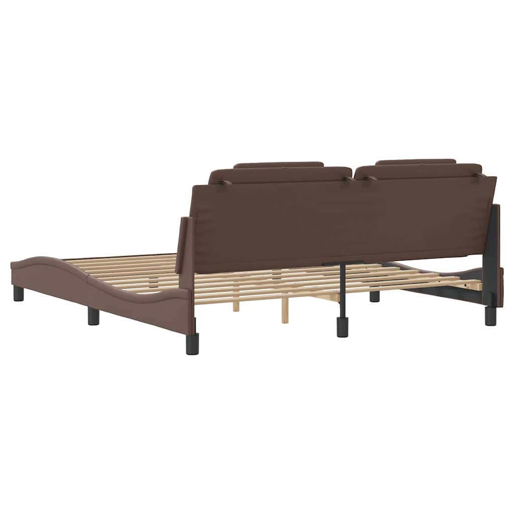 sengeramme uden madras Viana 180x200 cm kunstlæder brun