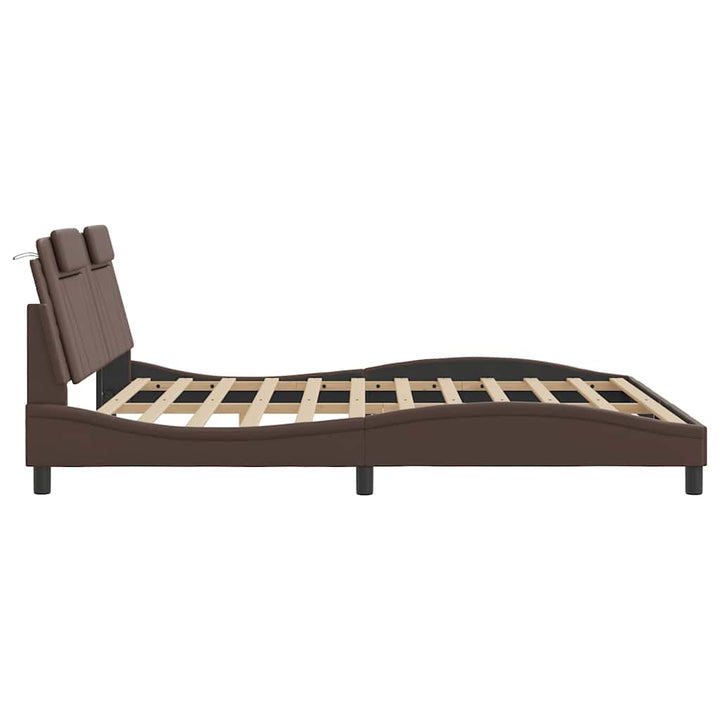 sengeramme uden madras Viana 180x200 cm kunstlæder brun