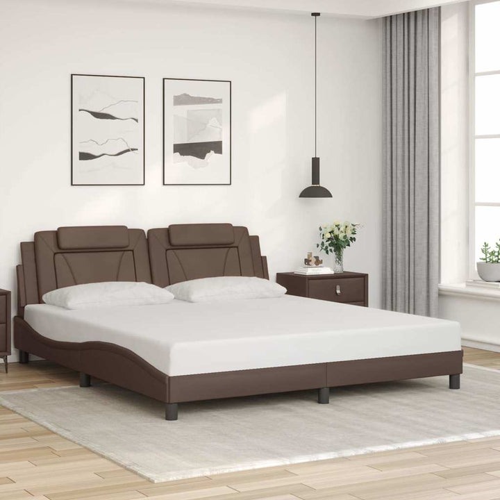 sengeramme uden madras Viana 180x200 cm kunstlæder brun