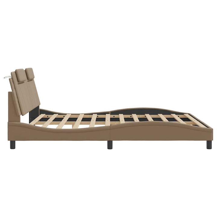 sengeramme uden madras Viana 180x200 cm kunstlæder cappuccinofarvet