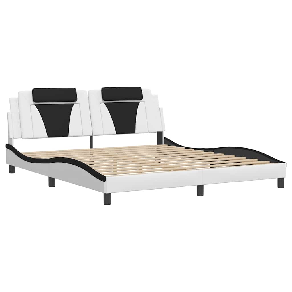 sengeramme uden madras Viana 180x200 cm kunstlæder hvid og sort