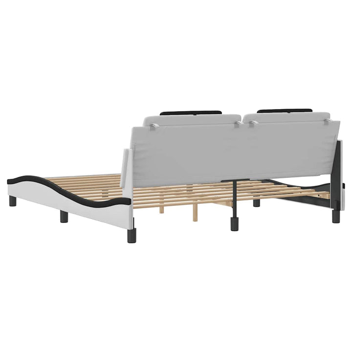 sengeramme uden madras Viana 180x200 cm kunstlæder hvid og sort