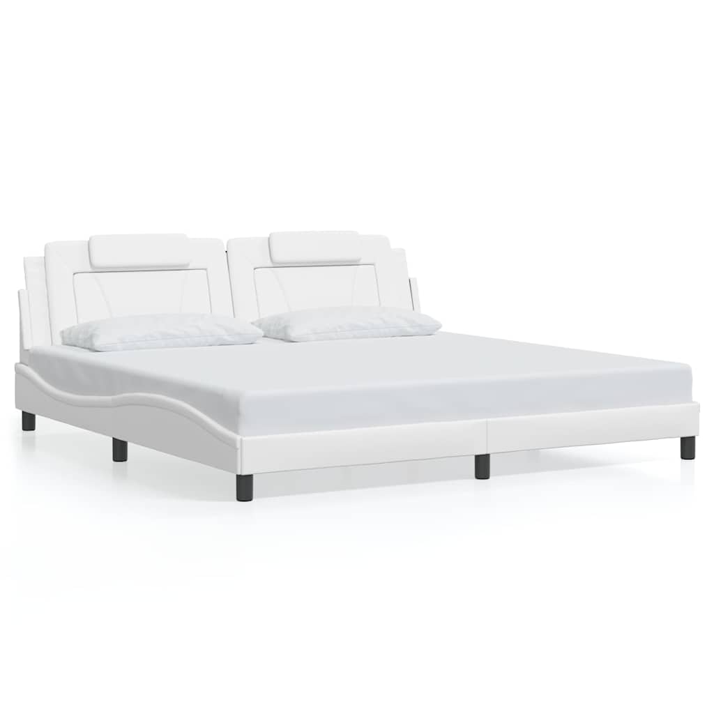 sengeramme uden madras Viana 200x200 cm kunstlæder hvid