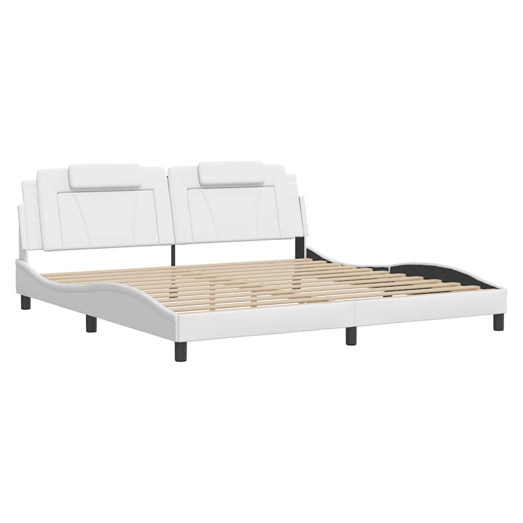 sengeramme uden madras Viana 200x200 cm kunstlæder hvid