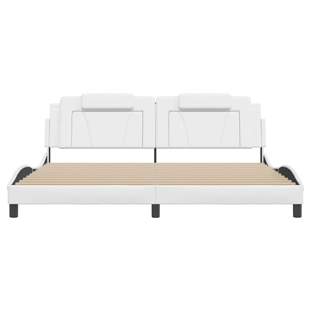 sengeramme uden madras Viana 200x200 cm kunstlæder hvid