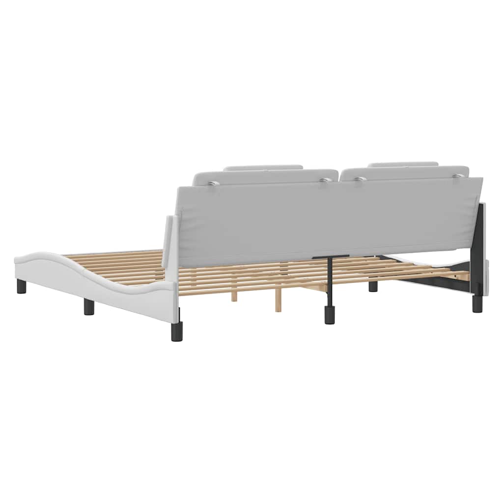 sengeramme uden madras Viana 200x200 cm kunstlæder hvid