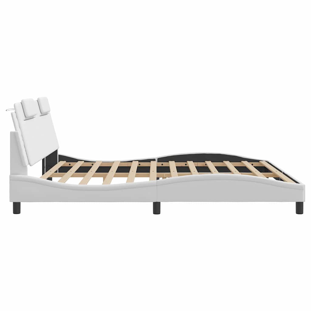 sengeramme uden madras Viana 200x200 cm kunstlæder hvid