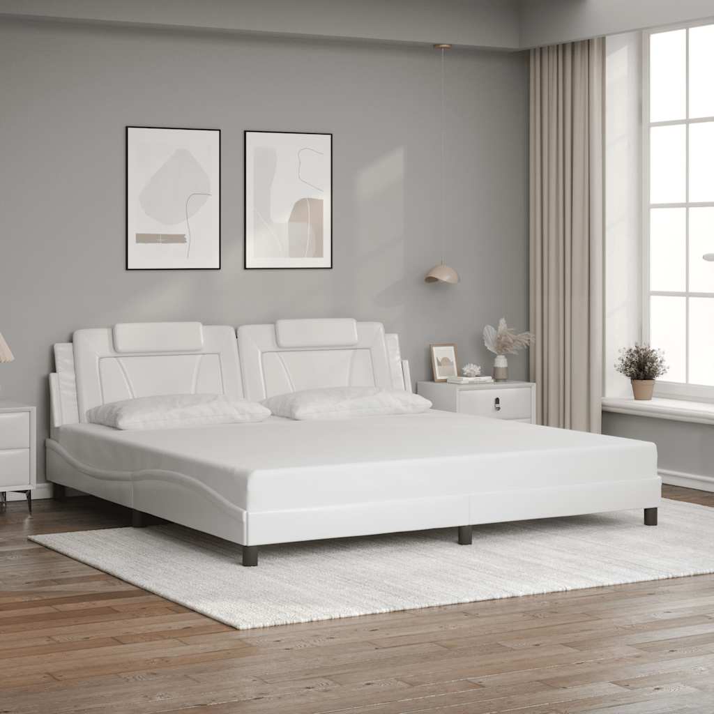 sengeramme uden madras Viana 200x200 cm kunstlæder hvid