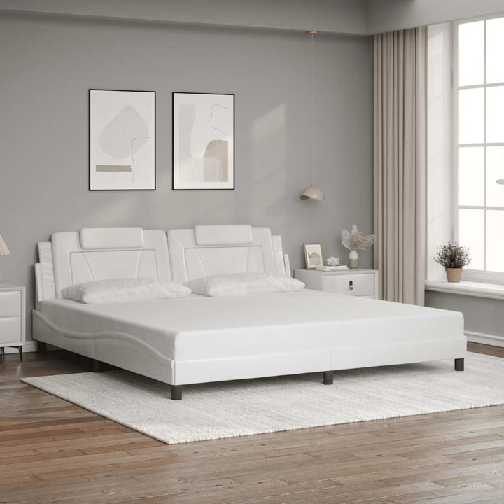 sengeramme uden madras Viana 200x200 cm kunstlæder hvid