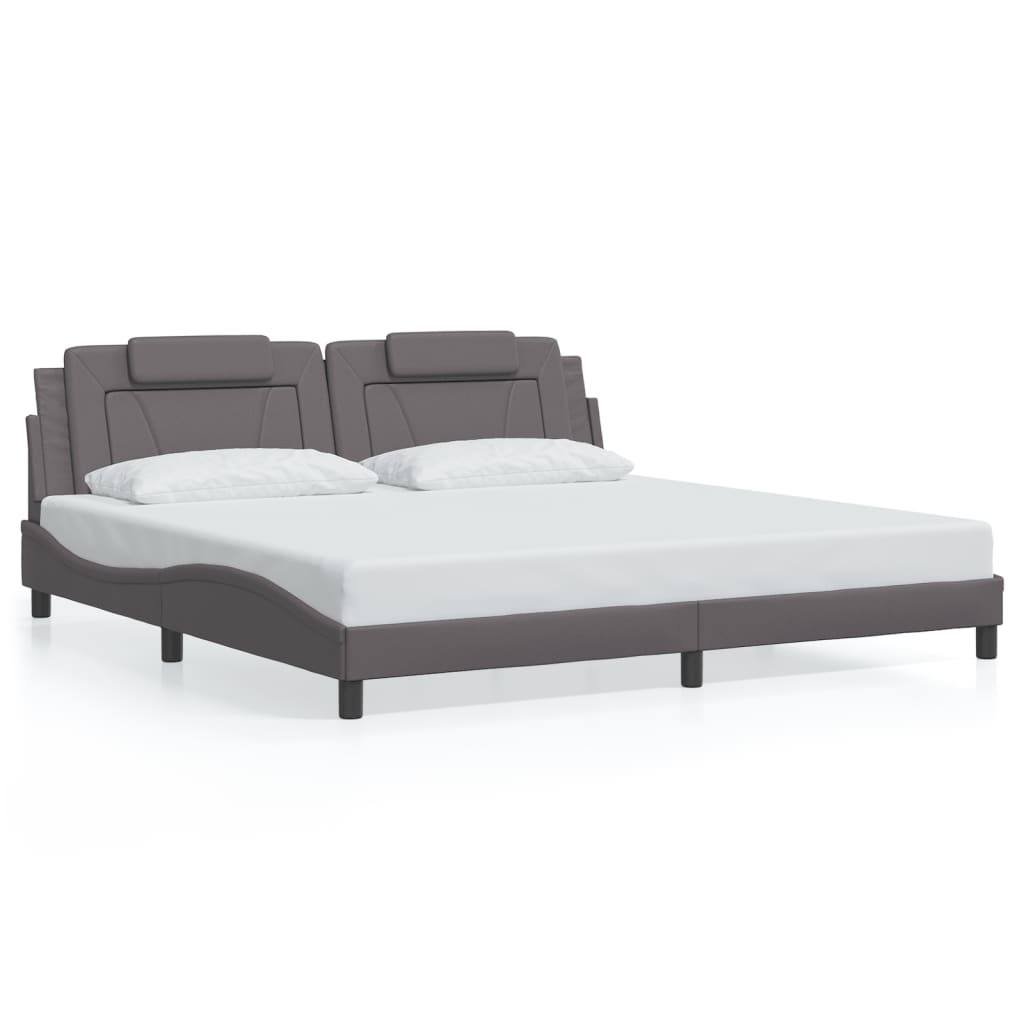 sengeramme uden madras Viana 200x200 cm kunstlæder grå