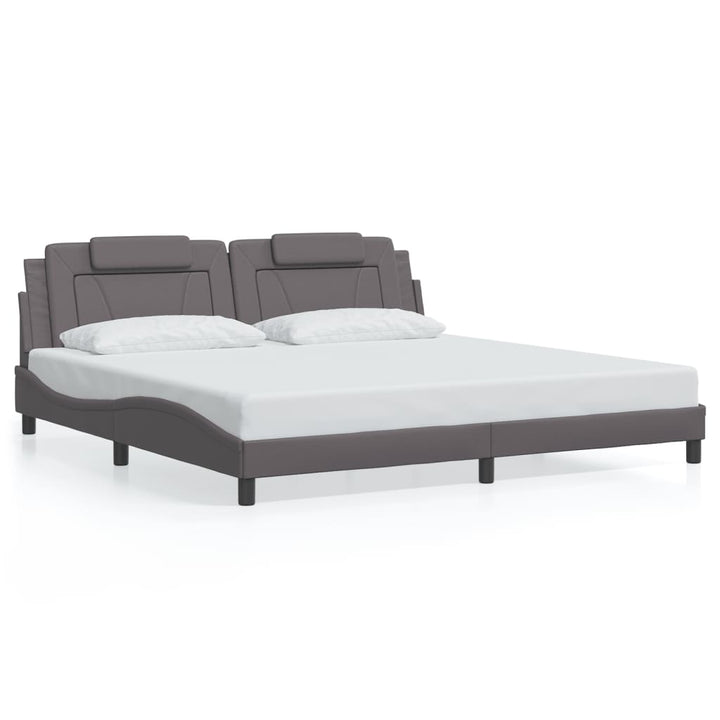 sengeramme uden madras Viana 200x200 cm kunstlæder grå