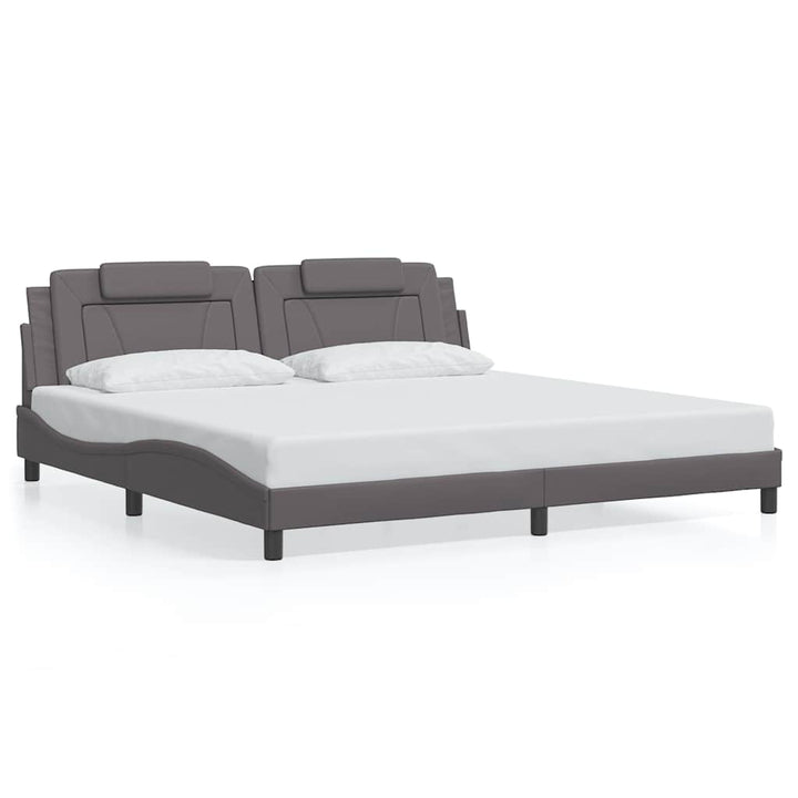 sengeramme uden madras Viana 200x200 cm kunstlæder grå