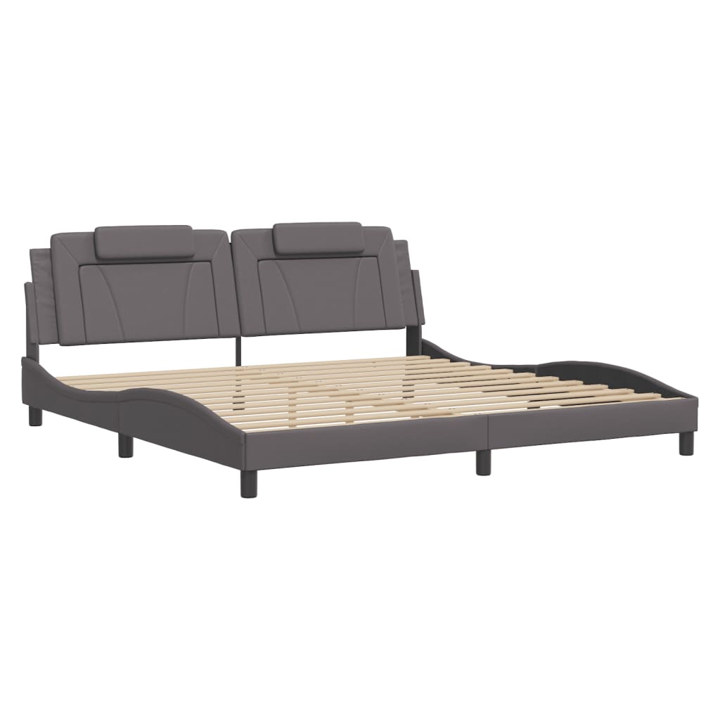 sengeramme uden madras Viana 200x200 cm kunstlæder grå
