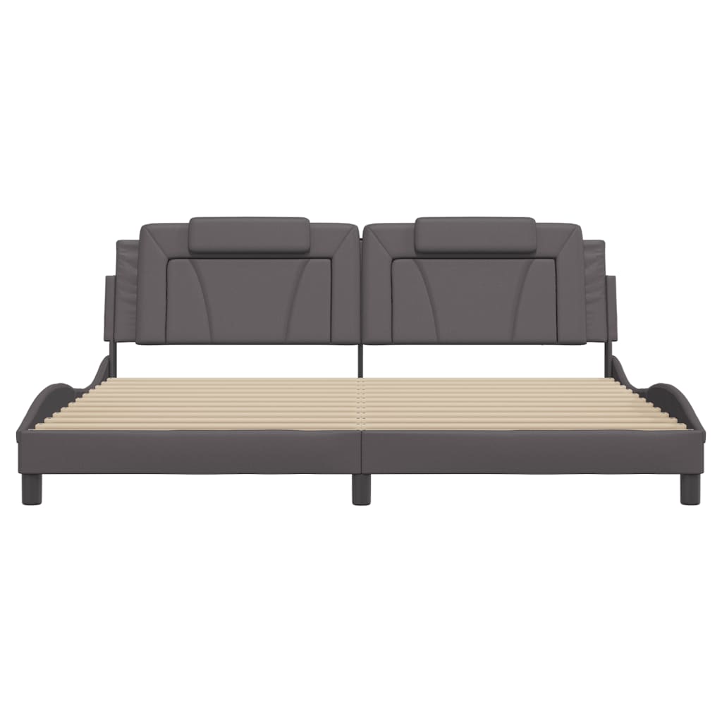 sengeramme uden madras Viana 200x200 cm kunstlæder grå
