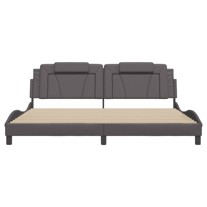 sengeramme uden madras Viana 200x200 cm kunstlæder grå