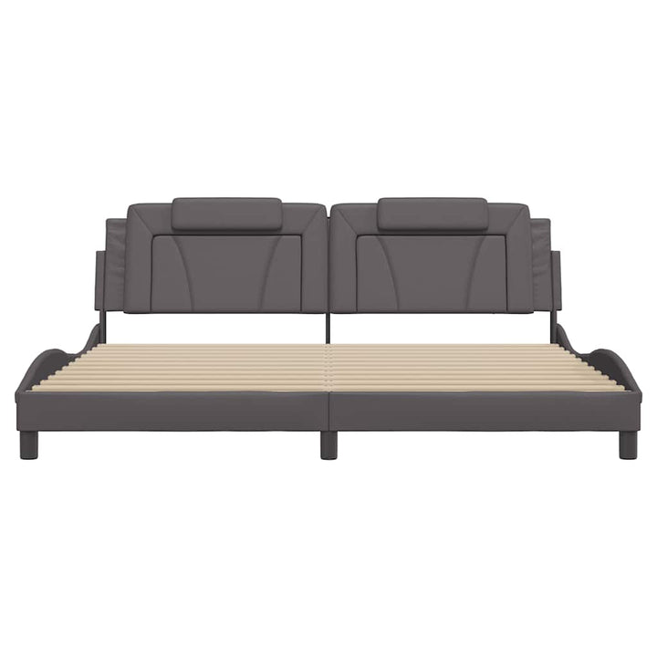 sengeramme uden madras Viana 200x200 cm kunstlæder grå