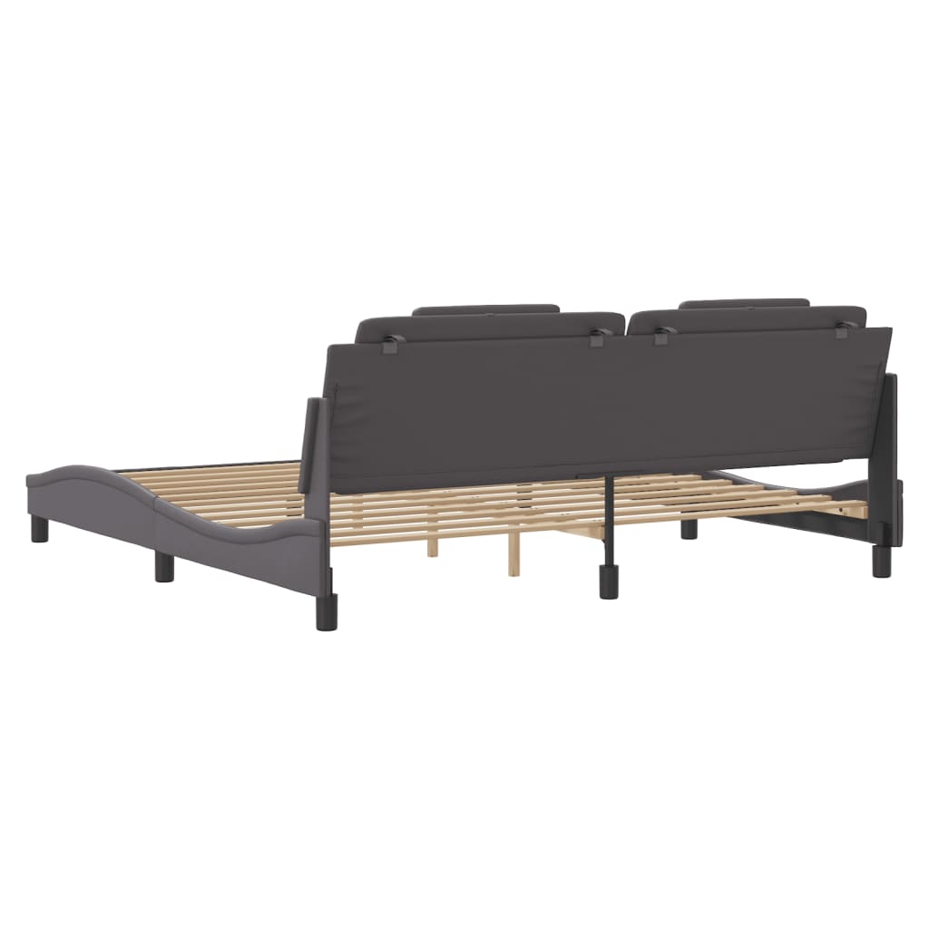 sengeramme uden madras Viana 200x200 cm kunstlæder grå