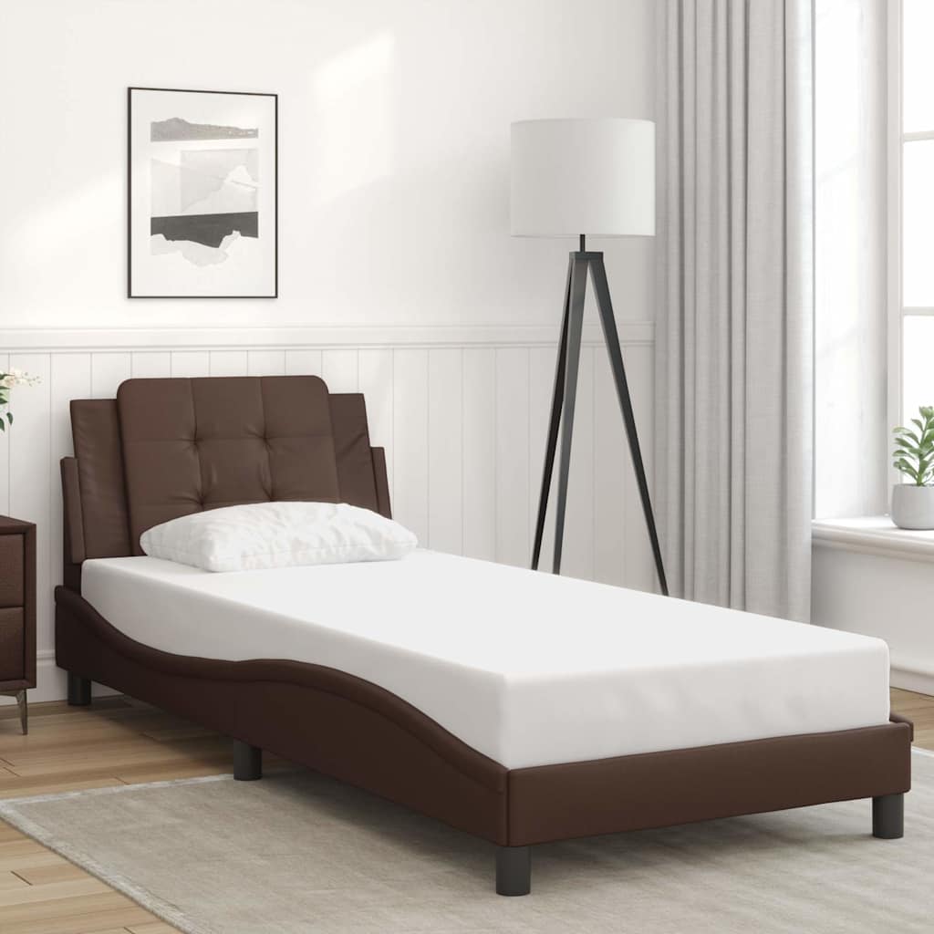 sengeramme uden madras Zadar 80x200 cm kunstlæder brun