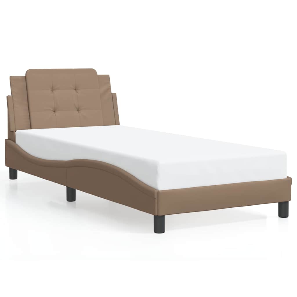 sengeramme uden madras Zadar 80x200 cm kunstlæder cappuccinofarvet