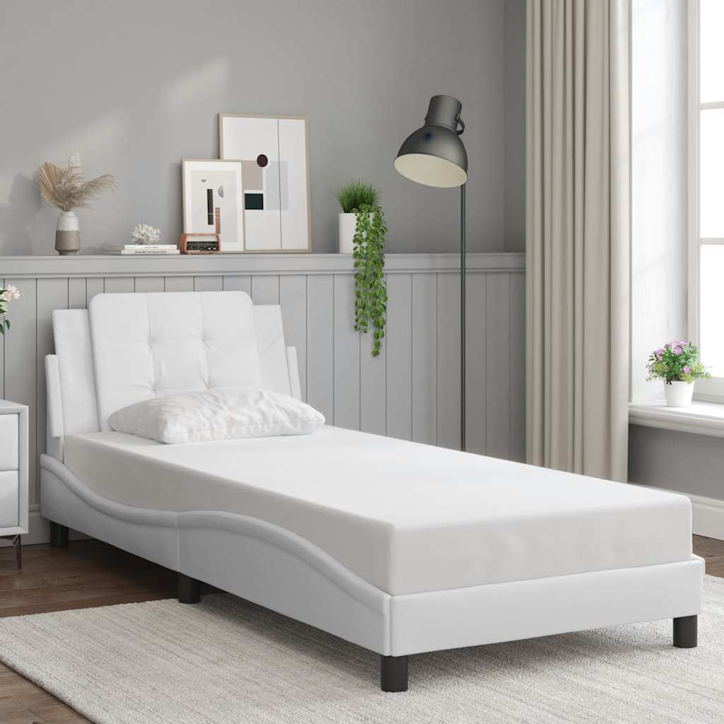 sengeramme uden madras Zadar 90x190 cm kunstlæder hvid
