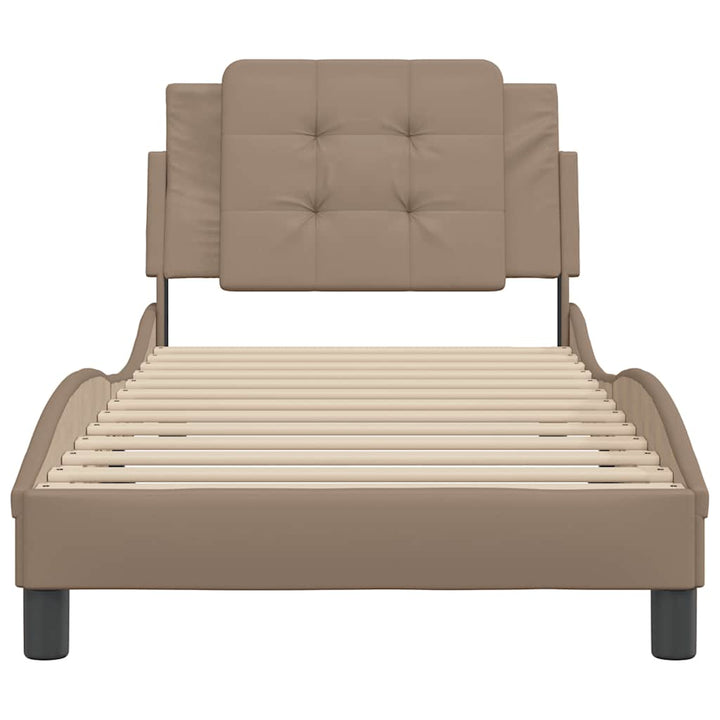 sengeramme uden madras Zadar 90x190 cm kunstlæder cappuccinofarvet